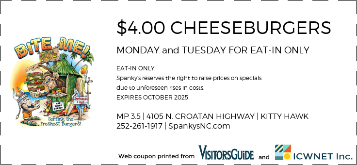 $4.00 CHEESEBURGERS MONDAY and TUESDAY FOR EAT-IN ONLY