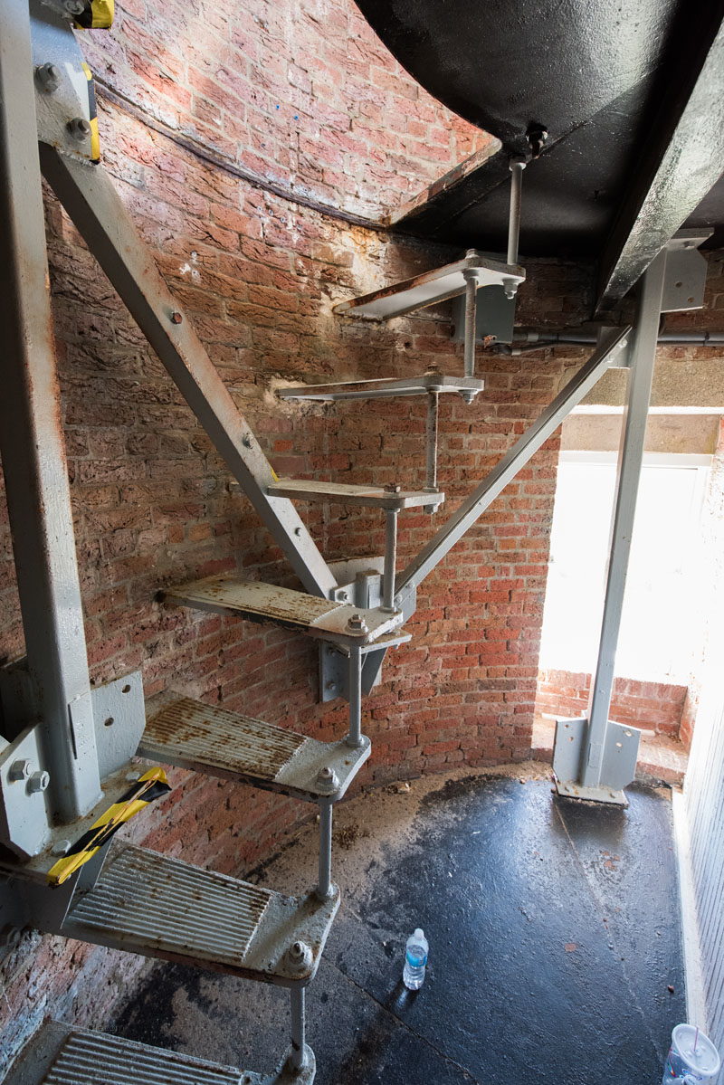 Climbing the stairs of the Cape Lookout Lighthouse